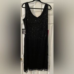 Beaded Special Event Dress, evening, Black.  NEW.